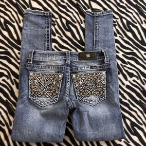 Miss me kids low rise embellished skinny jeans in size 12.